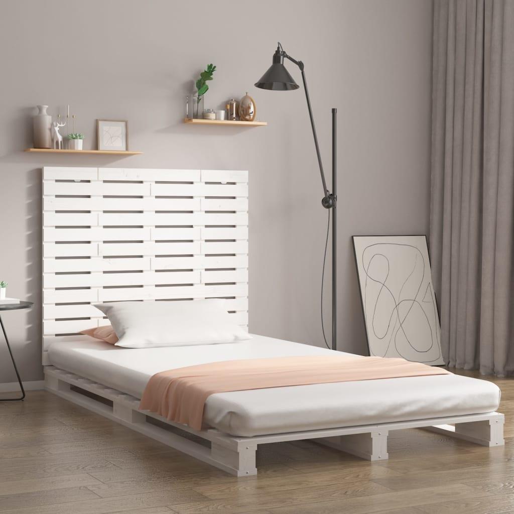 Sengegavl 106x3x91,5 cm massivt fyrretræ hvid