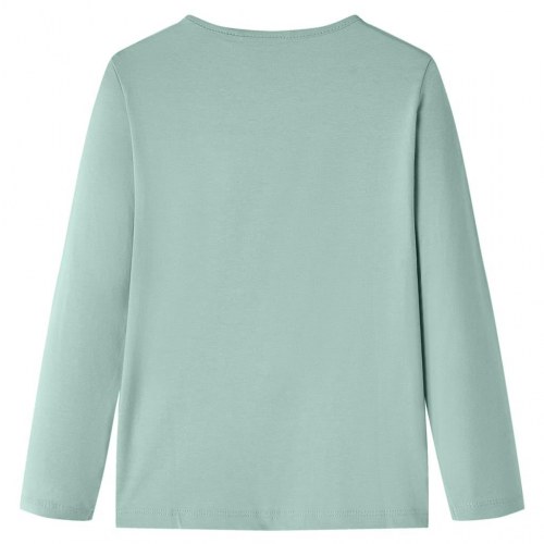Langærmet T-shirt til børn str. 116 - mintgrøn