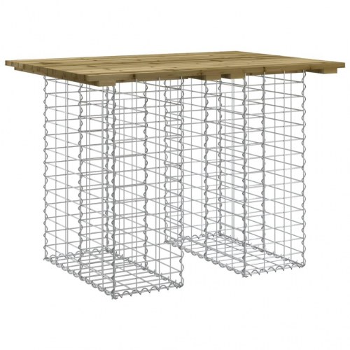 Havebord i gabiondesign 100×70×72 cm - imprægneret fyrretræ