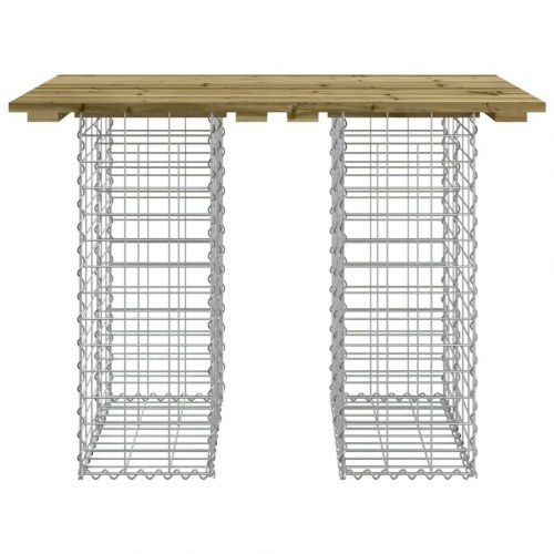 Havebord i gabiondesign 100×70×72 cm - imprægneret fyrretræ