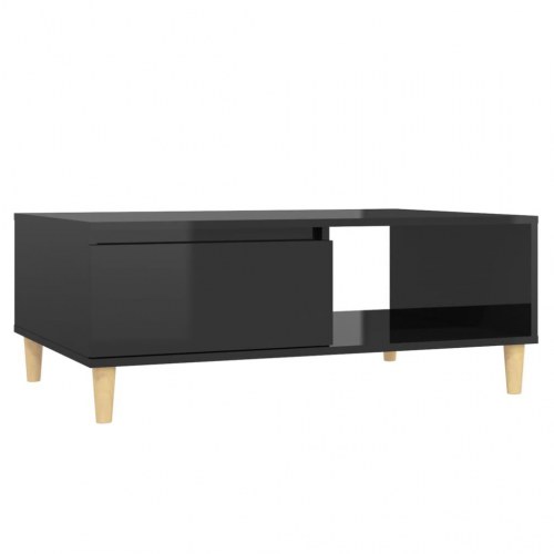 Sofabord 90x60x35 cm konstrueret træ sort højglans