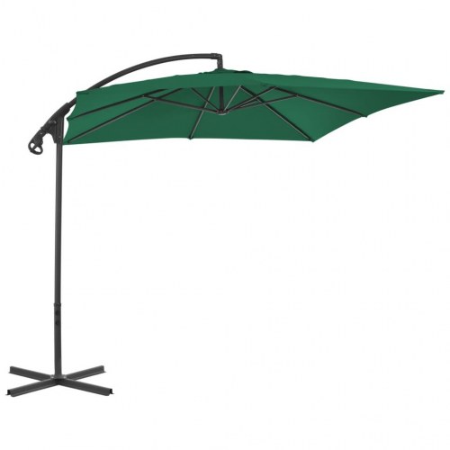 Hængeparasol 250x250 cm stålstang grøn