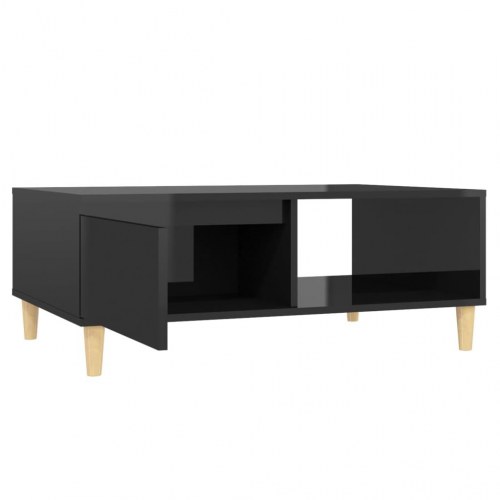 Sofabord 90x60x35 cm konstrueret træ sort højglans