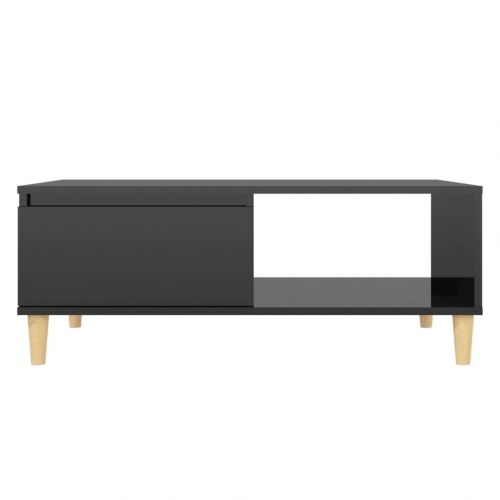 Sofabord 90x60x35 cm konstrueret træ sort højglans