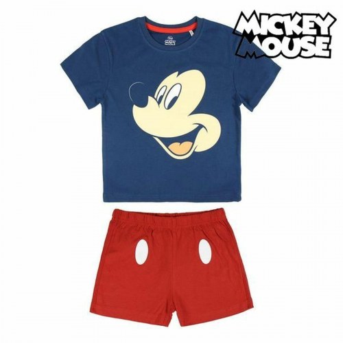 Mickey Mouse børnepyjamas - marineblå/rød, 2 år, 100 % bomuld