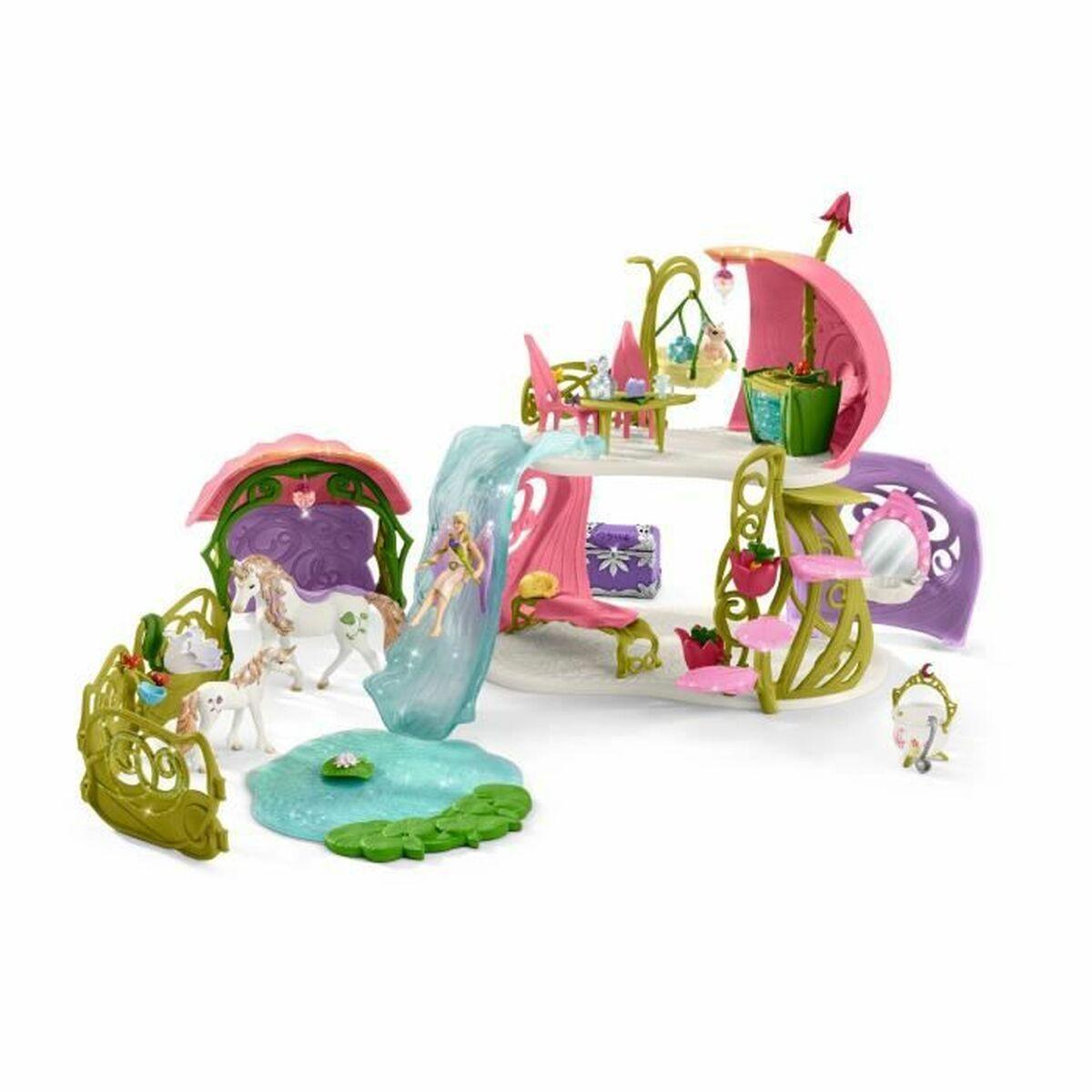 Playset Schleich Glittering Flower House With Unicorns Lake And Stable Hest Plastik