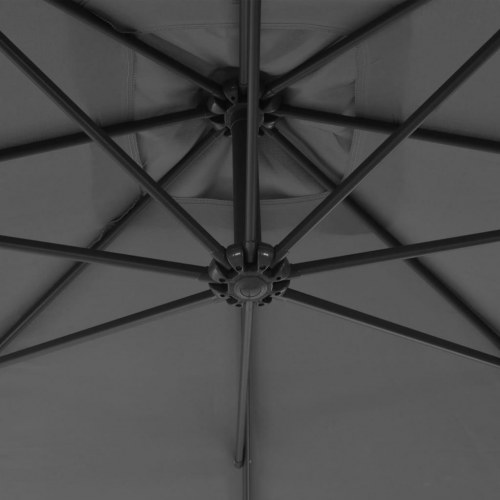 Hængeparasol 250x250 cm stålstang antracitgrå