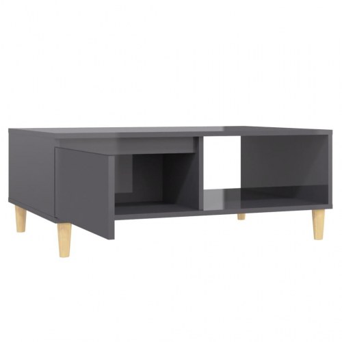 Sofabord 90x60x35 cm konstrueret træ grå højglans