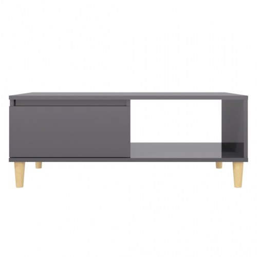 Sofabord 90x60x35 cm konstrueret træ grå højglans