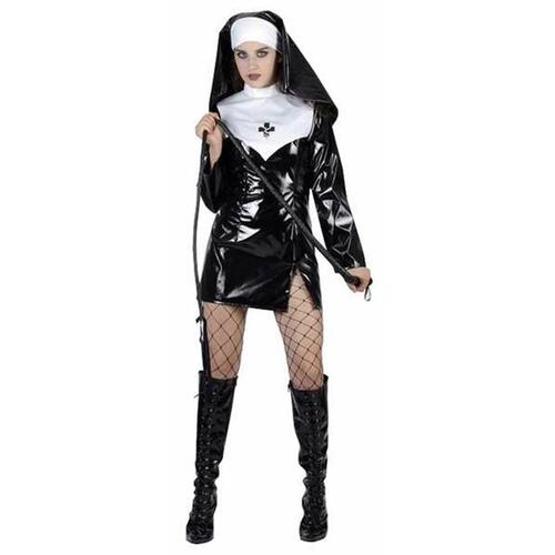 Kostume til voksne - Sexet nonne M/L (2 dele)