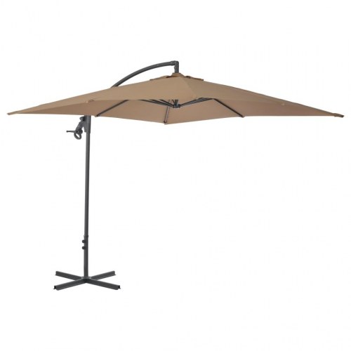 Hængeparasol 250x250 cm stålstang gråbrun