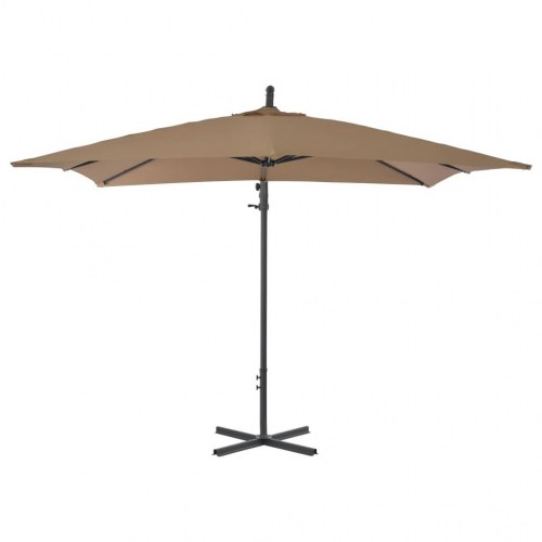 Hængeparasol 250x250 cm stålstang gråbrun