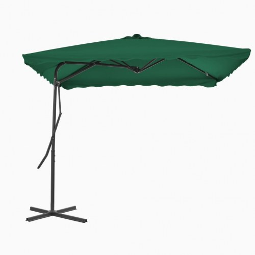 Parasol 250x250 cm stålstang grøn