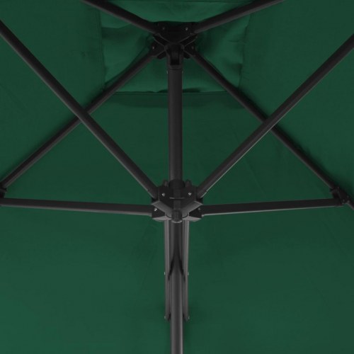 Parasol 250x250 cm stålstang grøn