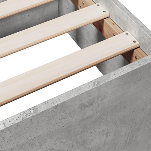 Sengeramme med skuffeopbevaring 150 x 200 cm - betongrå