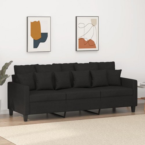 3-personers sofa i stof - 180 cm, sort