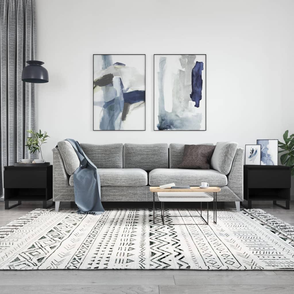 Sofaborde 2 stk. 50x46x50 cm konstrueret træ sort billede