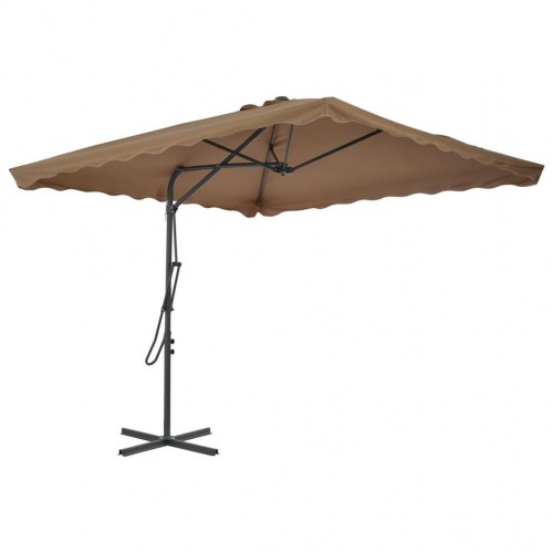 Parasol 250x250 cm stålstang gråbrun