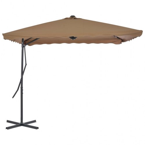 Parasol 250x250 cm stålstang gråbrun