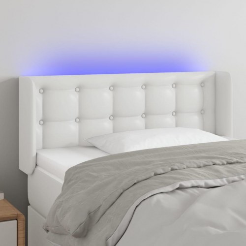 Sengegavl med LED-lys 83 x 16 x 78/88 cm - hvid
