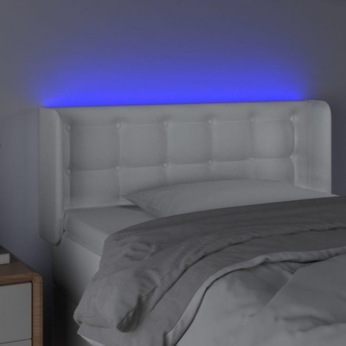 Sengegavl med LED-lys 83 x 16 x 78/88 cm - hvid