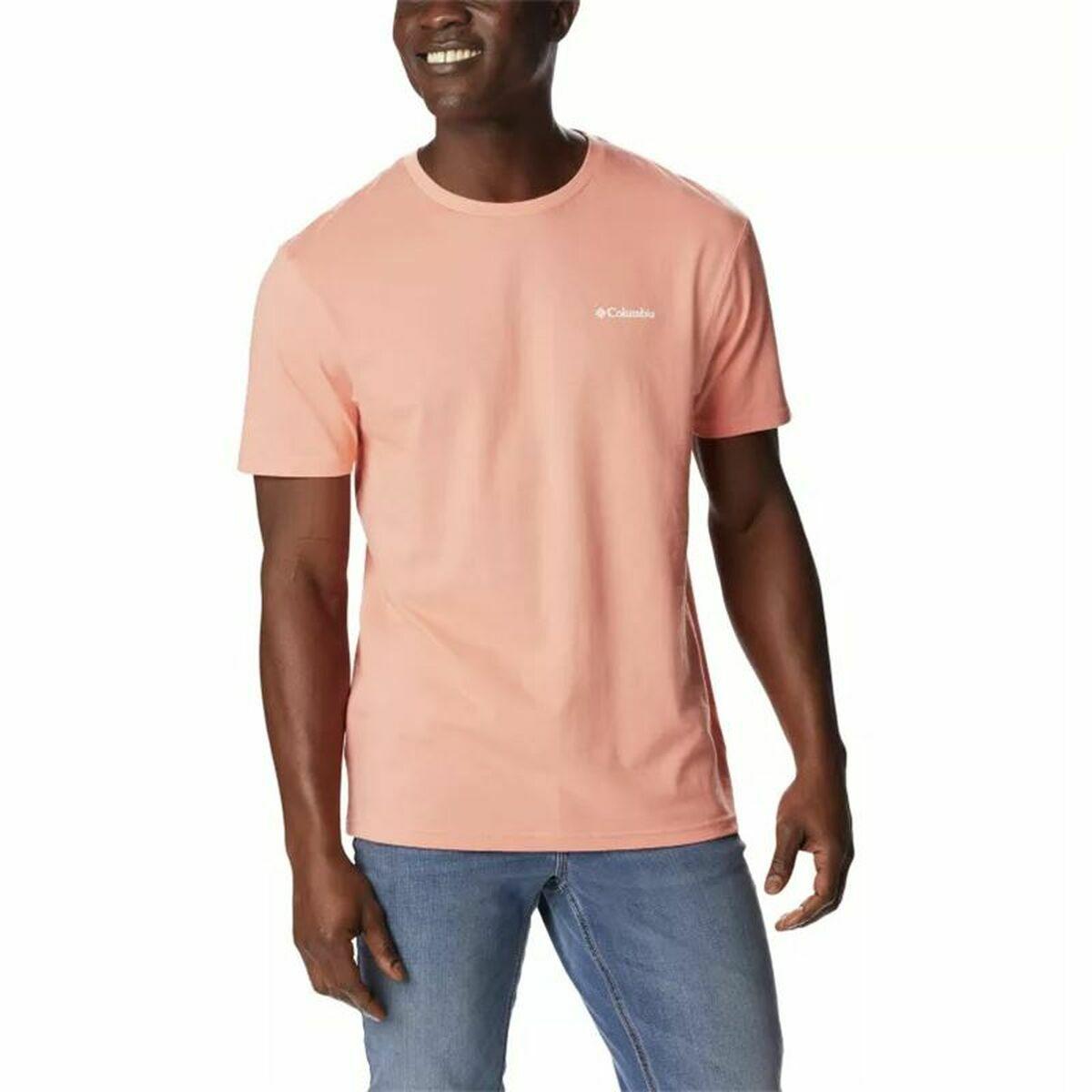 Kortærmet T-shirt til Mænd Columbia North Cascades Laksefarvet - L