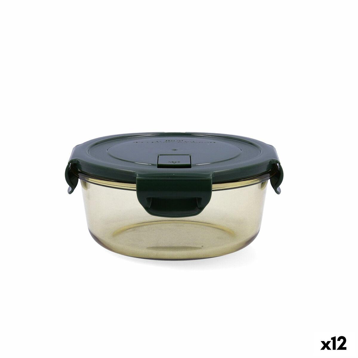 Hermetisk Madkasse Bidasoa Infinity Cirkulær 640 Ml Gul Glas 12 Enheder