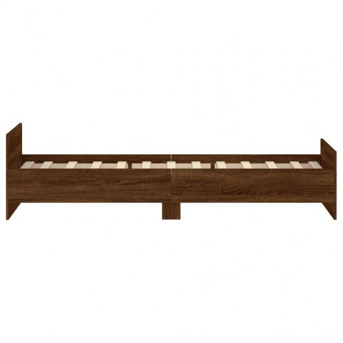 Sengeramme 90x190 cm uden madras konstrueret træ brunt eg