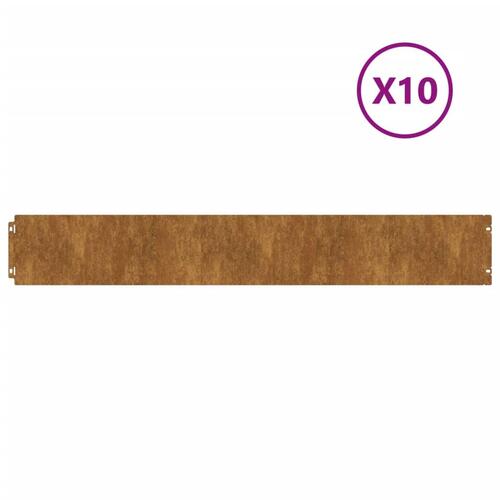Plænekanter 10 stk. 15x103 cm fleksibel cortenstål