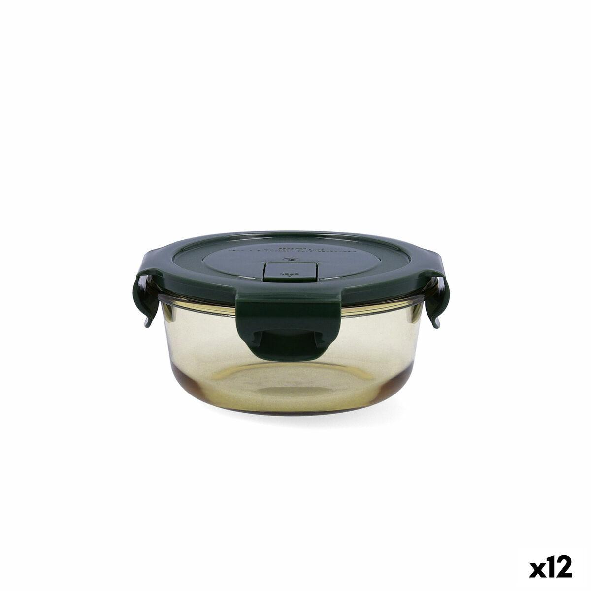 Hermetisk Madkasse Bidasoa Infinity Cirkulær 390 Ml Gul Glas 12 Enheder