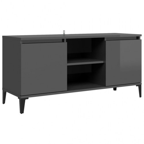 Tv-skab med metalben 103,5x35x50 cm grå højglans