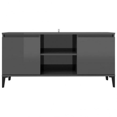 Tv-skab med metalben 103,5x35x50 cm grå højglans