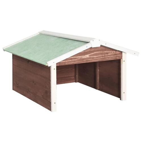 Skur til robotplæneklipper 72x87x50 cm fyrretræ brun og hvid