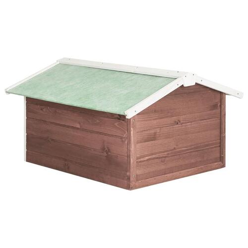 Skur til robotplæneklipper 72x87x50 cm fyrretræ brun og hvid