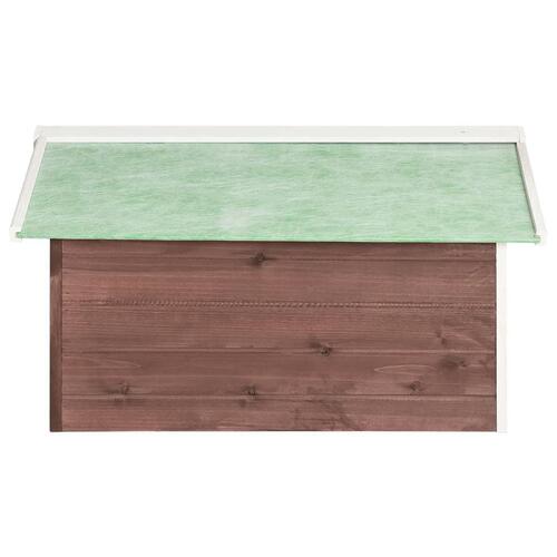Skur til robotplæneklipper 72x87x50 cm fyrretræ brun og hvid