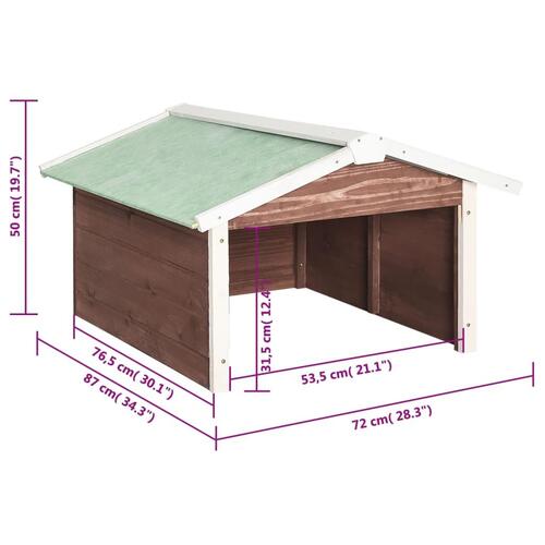 Skur til robotplæneklipper 72x87x50 cm fyrretræ brun og hvid