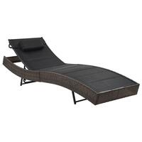 Liggestol polyrattan og textilene brun