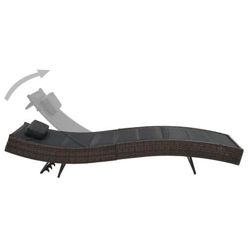 Liggestol polyrattan og textilene brun