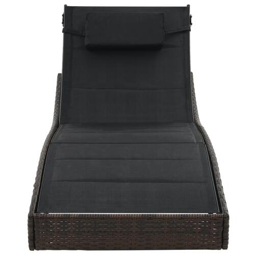 Liggestol polyrattan og textilene brun
