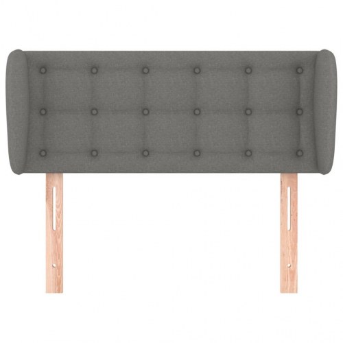 Sengegavl med kanter 83 x 23 x 78/88 cm stof - mørkegrå