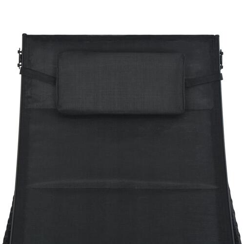 Liggestol polyrattan og textilene sort