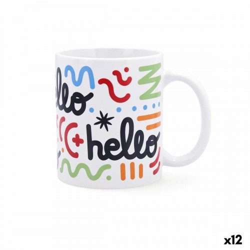 Hello krus - tegneserie, multifarvet keramik 330 ml (12 stk.)