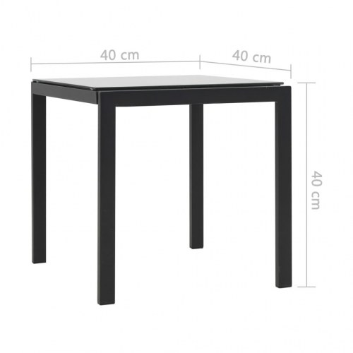 Liggestole 2 stk. med bord polyrattan og textilene sort