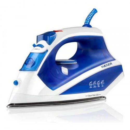 Haeger Dampstrygejern SI-220.009B - 2200 W, hvid/blå