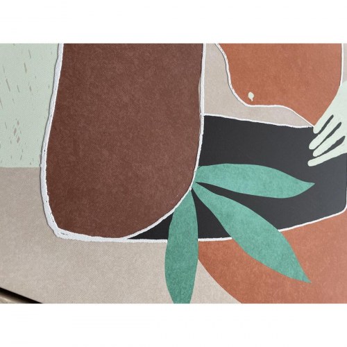 Lærredsmaleri - Dame motiv, 84 × 4,5 × 123 cm, beige/orange