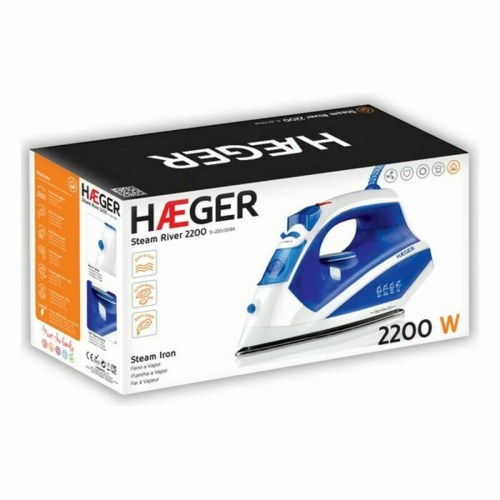 Haeger Dampstrygejern SI-220.009B - 2200 W, hvid/blå
