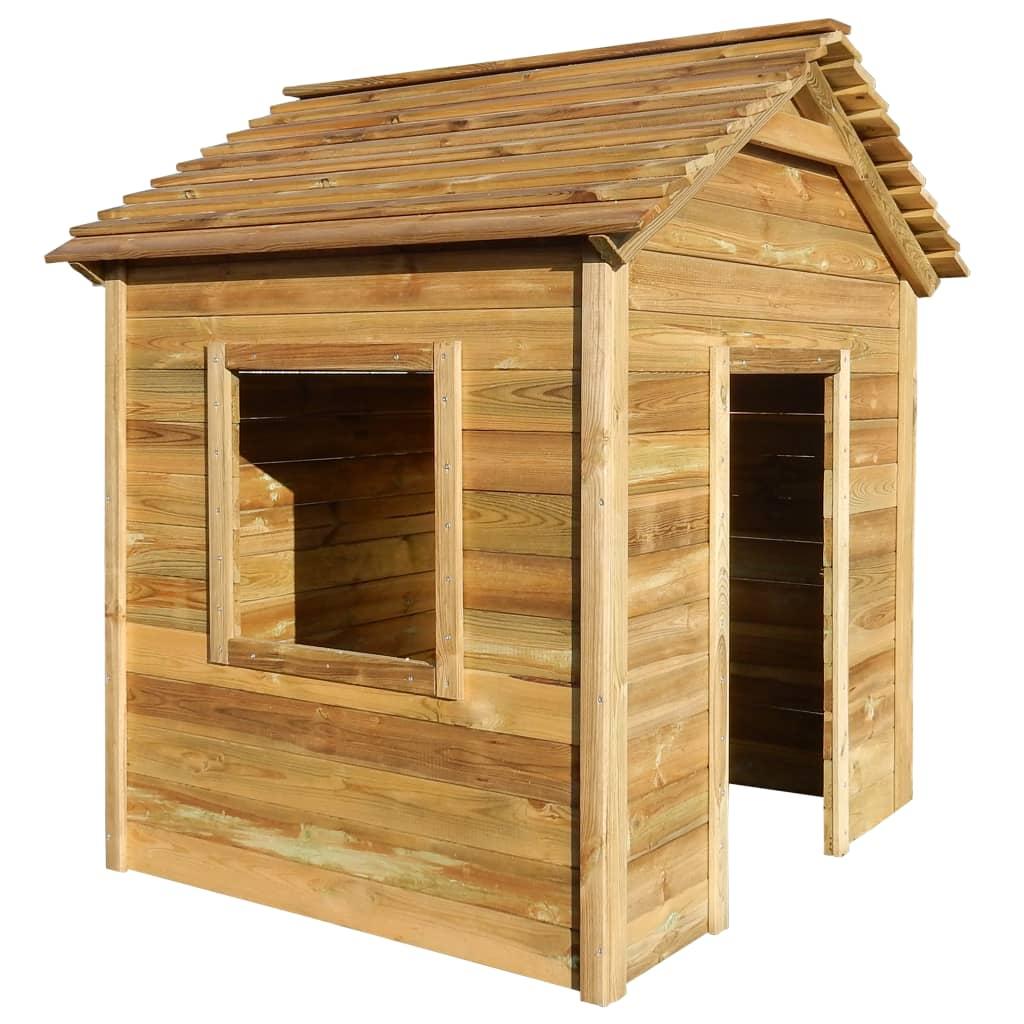 Udendørs legehus 123 x 120 x 146 cm fyrretræ