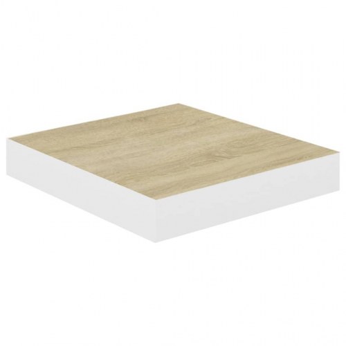 Væghylder - 4 stk. 23 × 23,5 × 3,8 cm i MDF, egetræsfarvet/hvid