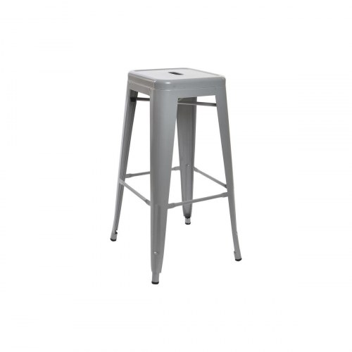 Taburet/barstol 43 × 43 × 76 cm - grå metal