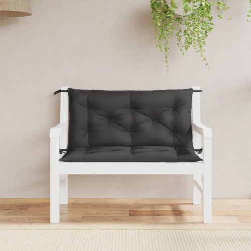 Hyndesæt til havebænk 2 dele 100 x 50 x 7 cm - sort